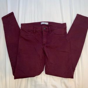 Abercrombie & Fitch Burgundy Khaki Skinny Pants 26